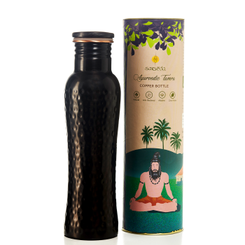 Kupfertrinkflasche ~ gehämmert schwarz